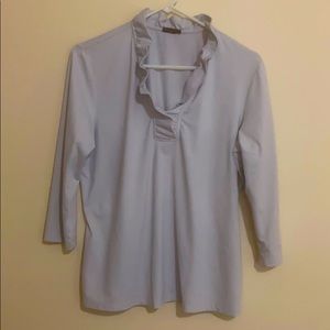 J. McLaughlin Grey 3/4 length sleeve blouse